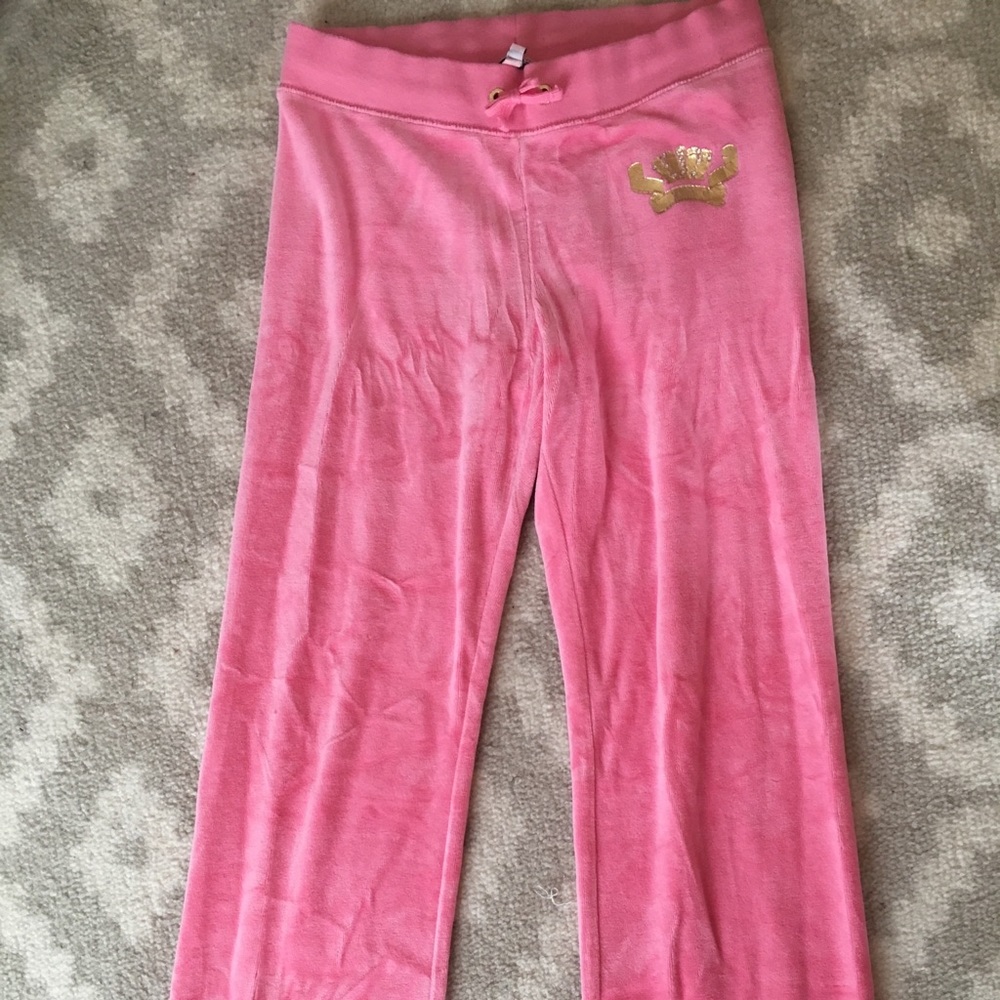 Juicy Couture Kids Pink Velour Track Pants